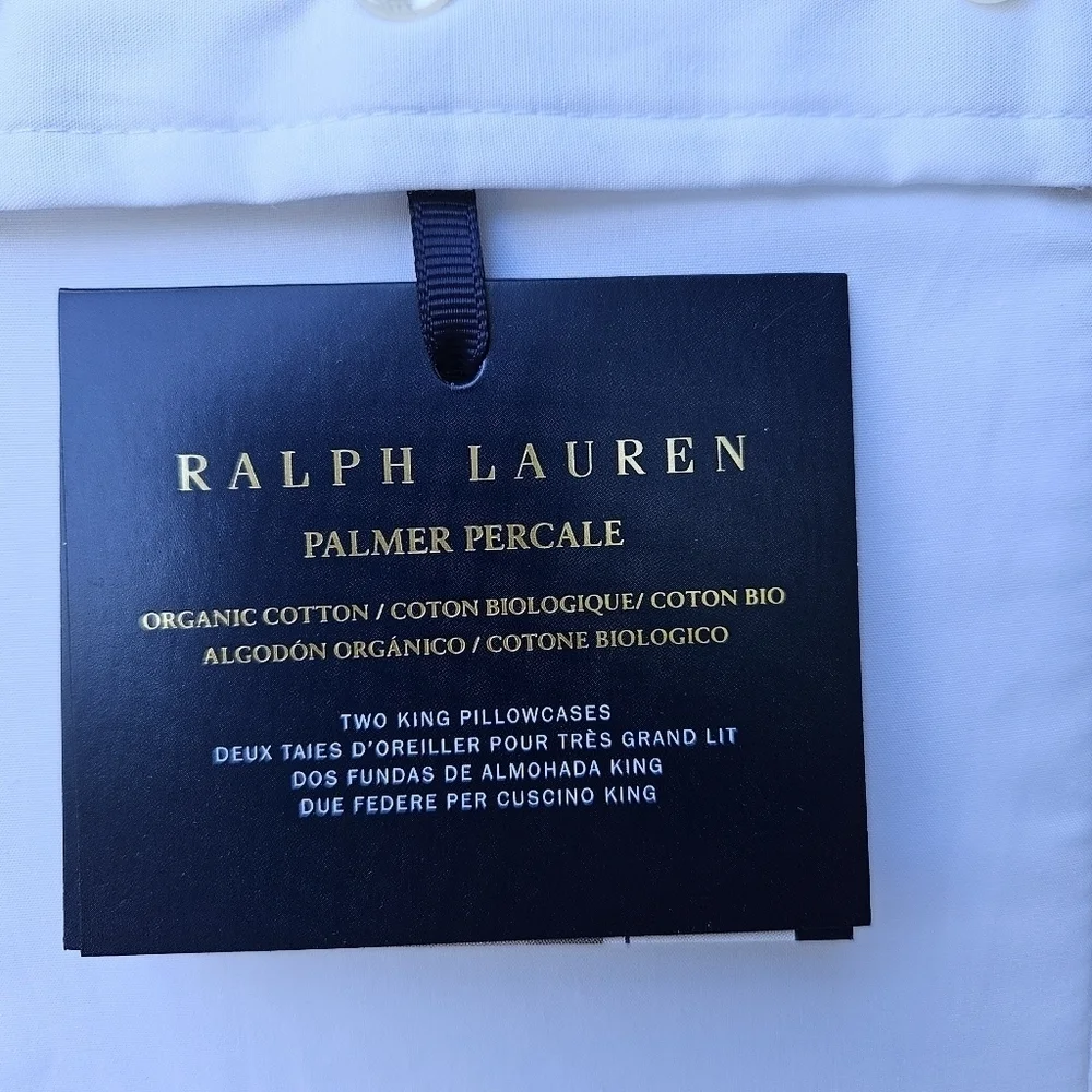 NWT Ralph Lauren Organic Cotton Percale Palmer pillowcases King set of 2